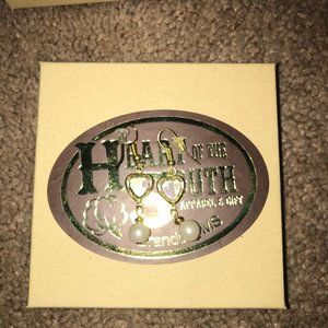 heart of the south crystal heart pearl earrings